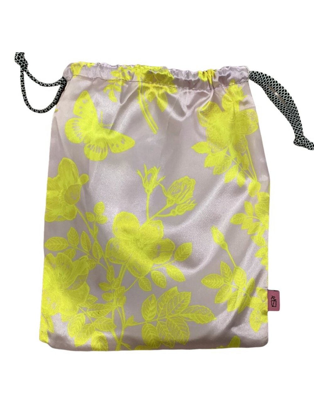 Ipsy Glam Bag Refreshments Satin Flowers Butterflies Empty Drawstring Glambag